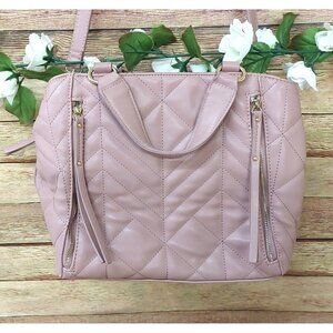 Urban Expressions Simon Satchel Vegan Leather Quilted Purse Large Dimensions: 12